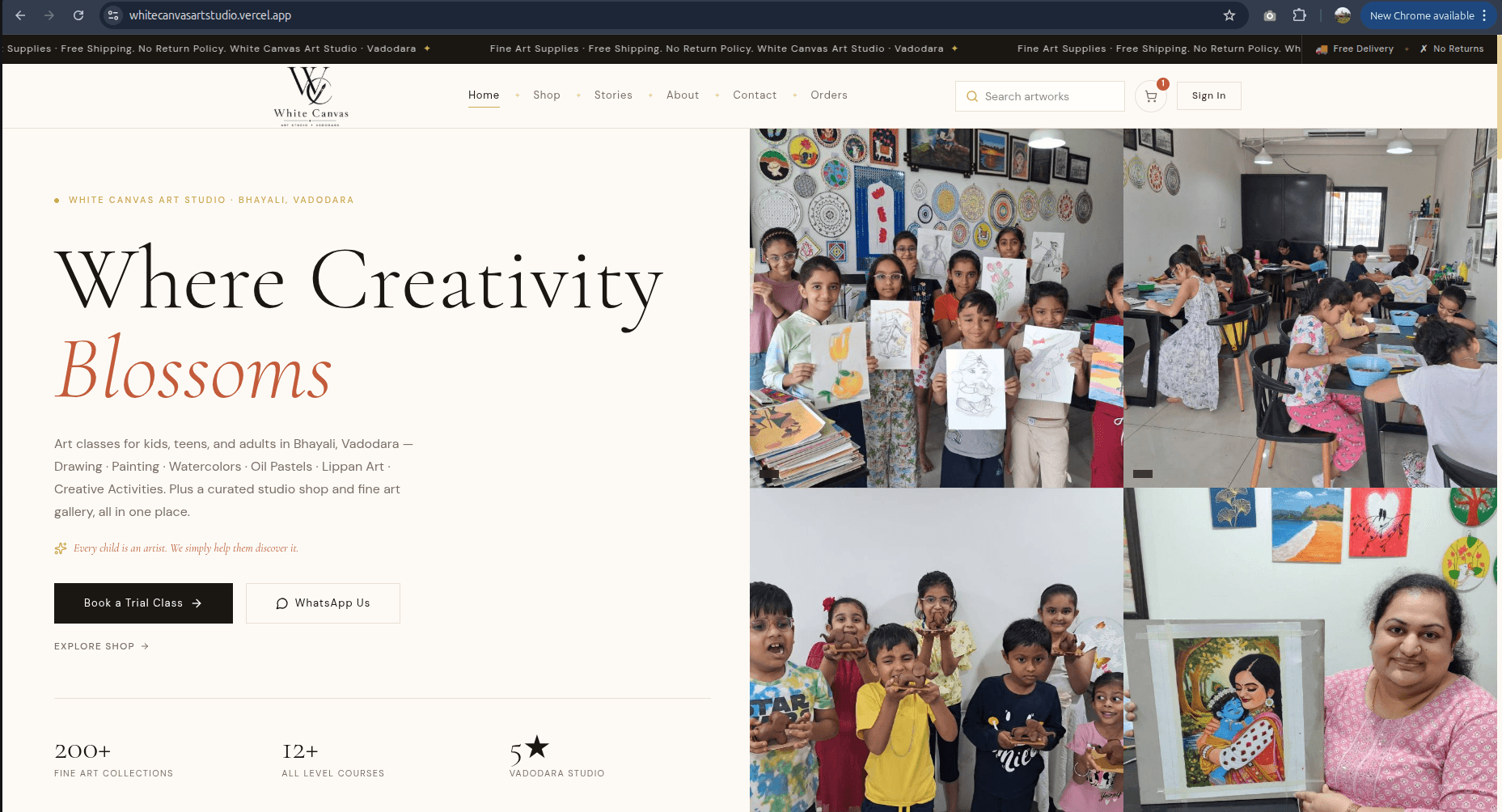 White Canvas Art Studio